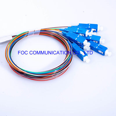 1×8 0.9mm Tüp PLC Optik Bölücü SC UPC Konnektörler FTTX için G.657A