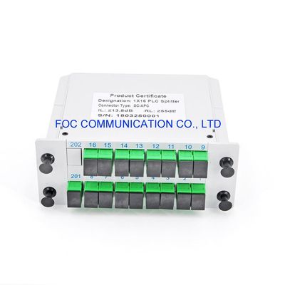PON FTTX 1650nm Fiber PLC Ayırıcı SC APC 1×16 Düşük Ekleme Kaybı
