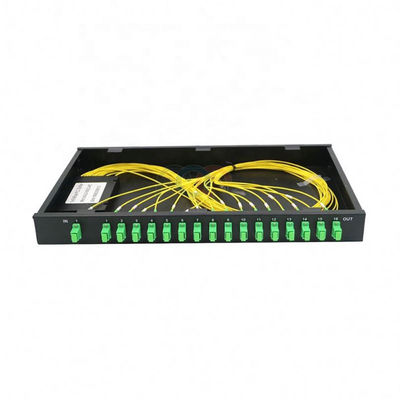 Düşük PDL 1260nm Raf Montajlı PLC Ayırıcı 1 RU 19&quot; 1x16 SC APC
