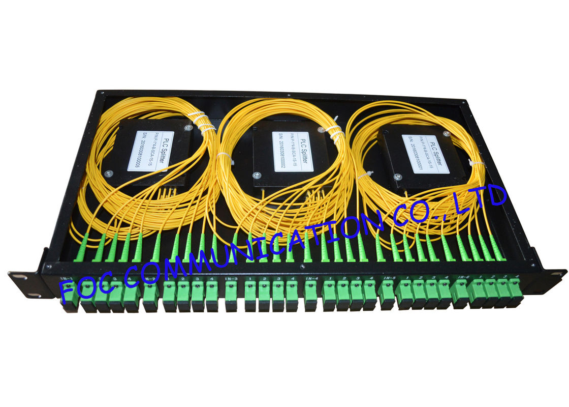 Raf Montaj Fiber PLC Splitter Delik Paneli SC / APC 6 Adet 1 * 4 Bölücü ile