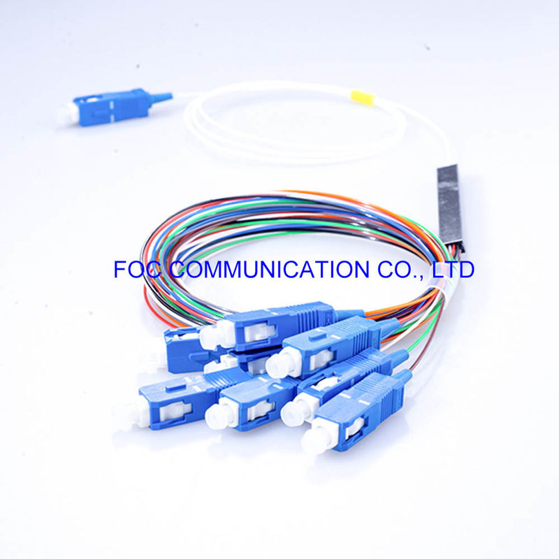 1×8 0.9mm Tüp PLC Optik Bölücü SC UPC Konnektörler FTTX için G.657A