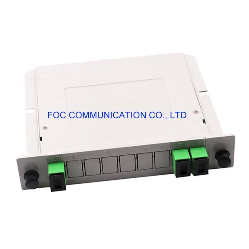 PON CATV Ağları için SC APC 1 × 2 PLC Splitter 650nm Rafa Monte Edilebilir